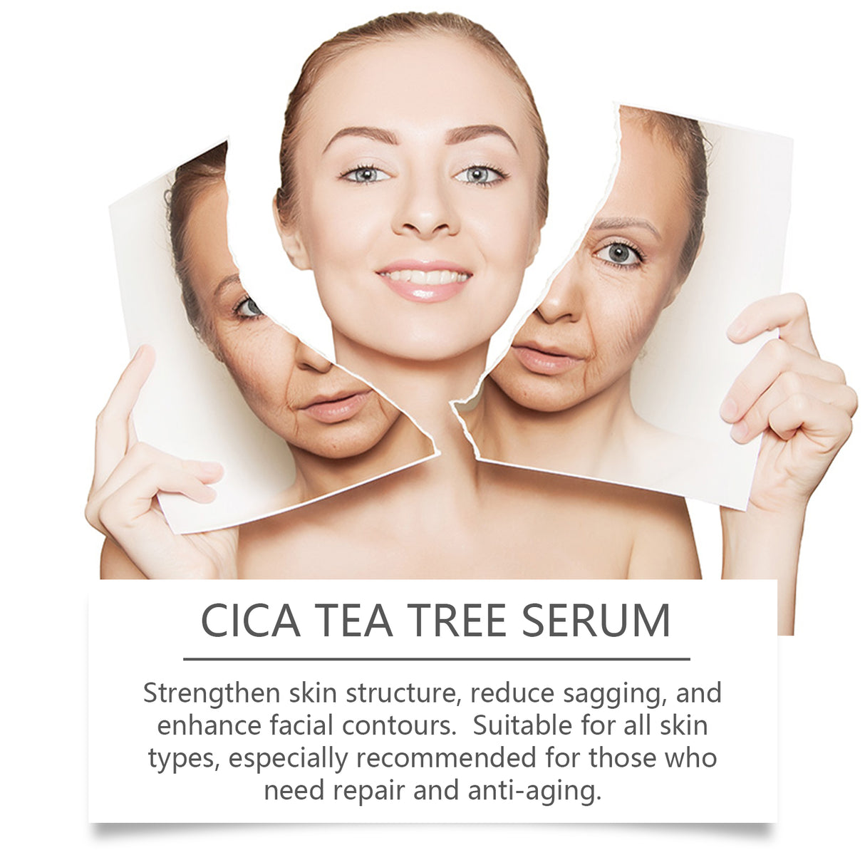 Esencia reafirmante de centella: hidratante, nutritiva, reafirmante e iluminadora para el cuidado de la piel.