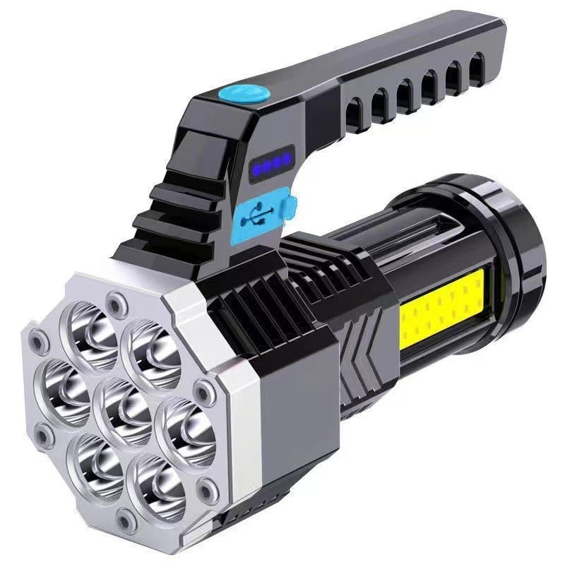 High Power LED Flashlight Powerful USB Rechargeable Torch Handheld Portable Outdoor Lamp Built-in Battery COB 7 LED Flashlights - V.I.P Digital Presence