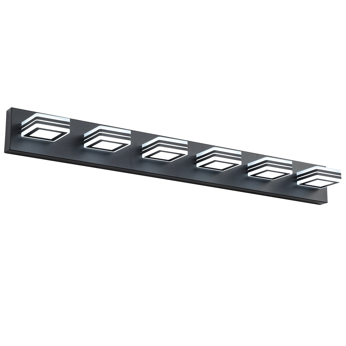 LED Modern Black Vanity Lights, 6-Lights Acrylic Matte Black Bathroom Vanity Lights Over Mirror - V.I.P Digital Presence