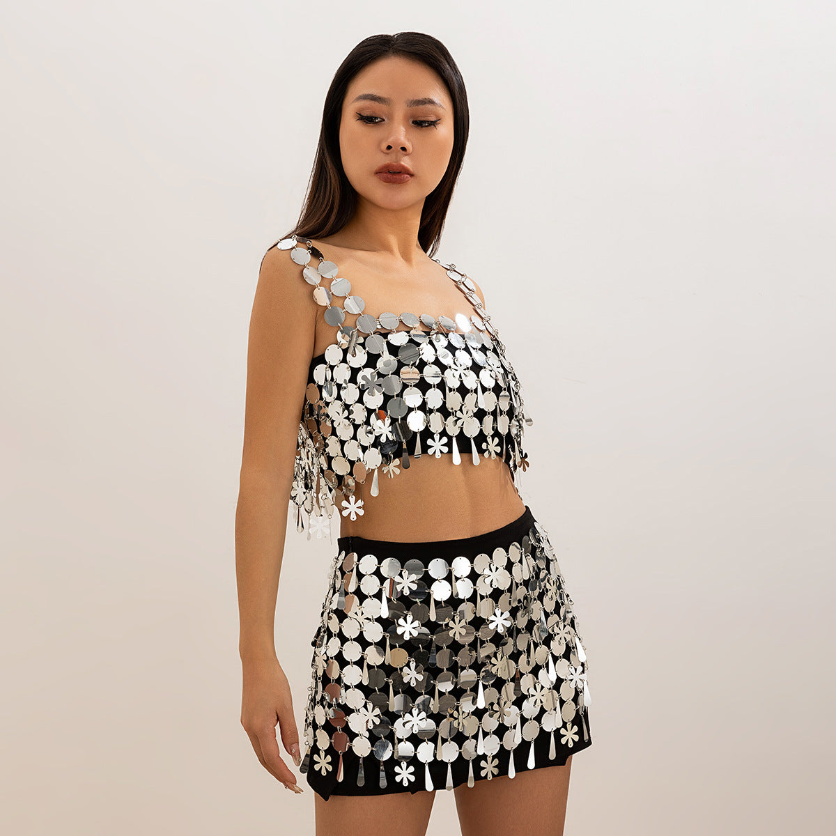 Cyberpunk nightclub style sexy slim fit backpack skirt Body Chain - V.I.P Digital Presence