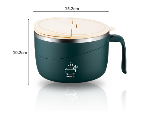 Portable lid insulation 304 stainless steel instant noodle bowl Japanese style sealed lunch box - V.I.P Digital Presence