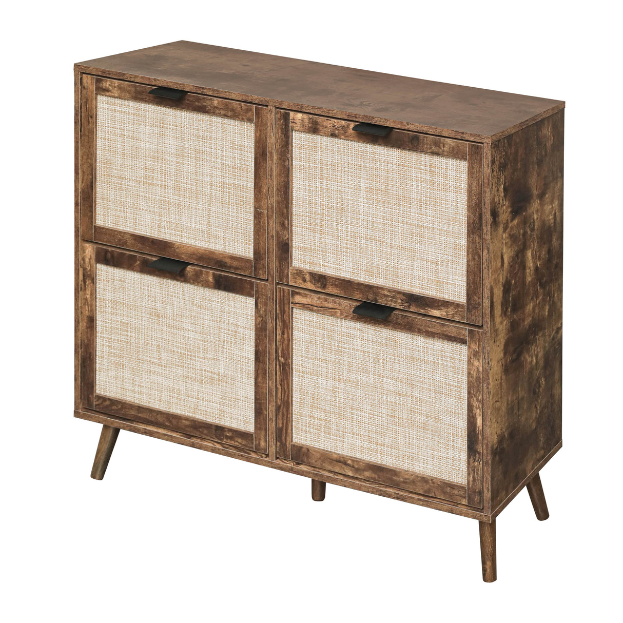 4 Door Shoe Rack, Freestanding Modern Shoe Storage Cabinet, for Entryway - V.I.P Digital Presence