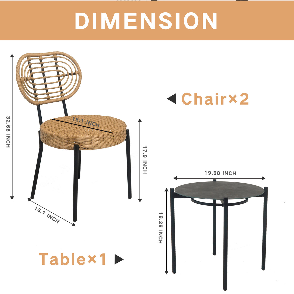 3 Pieces Of Luxury Outdoor Wicker Furniture - Patio Bistro Style Table And Chair Combination - V.I.P Digital Presence