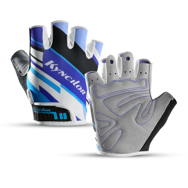 Guantes de ciclismo al aire libre de medio dedo para hombres y mujeres, deportivos, fitness, transpirables, de licra, con dedos cortos.