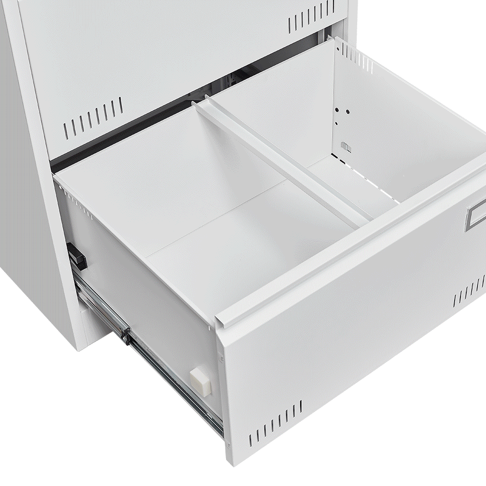 Horizontal file cabinet, 2 drawers, white file cabinet with lock, metal file cabinet with lock, 3 drawers, legal office cabinet - V.I.P Digital Presence