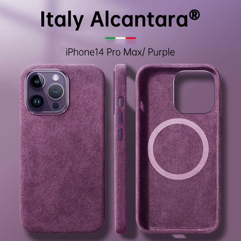 Italian Alcantara Case for iPhone 15 Pro Max Business Leather Phone Back Cover for iPhone 13 Pro Max Magnets - V.I.P Digital Presence