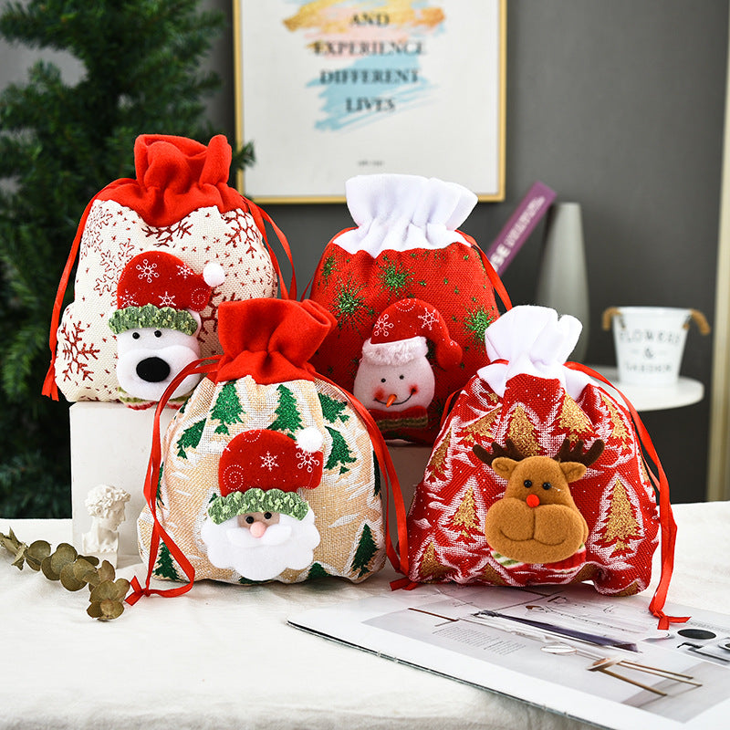 Christmas tote bag gift apple bag Christmas decoration 3D gift bag printed gift bag - V.I.P Digital Presence
