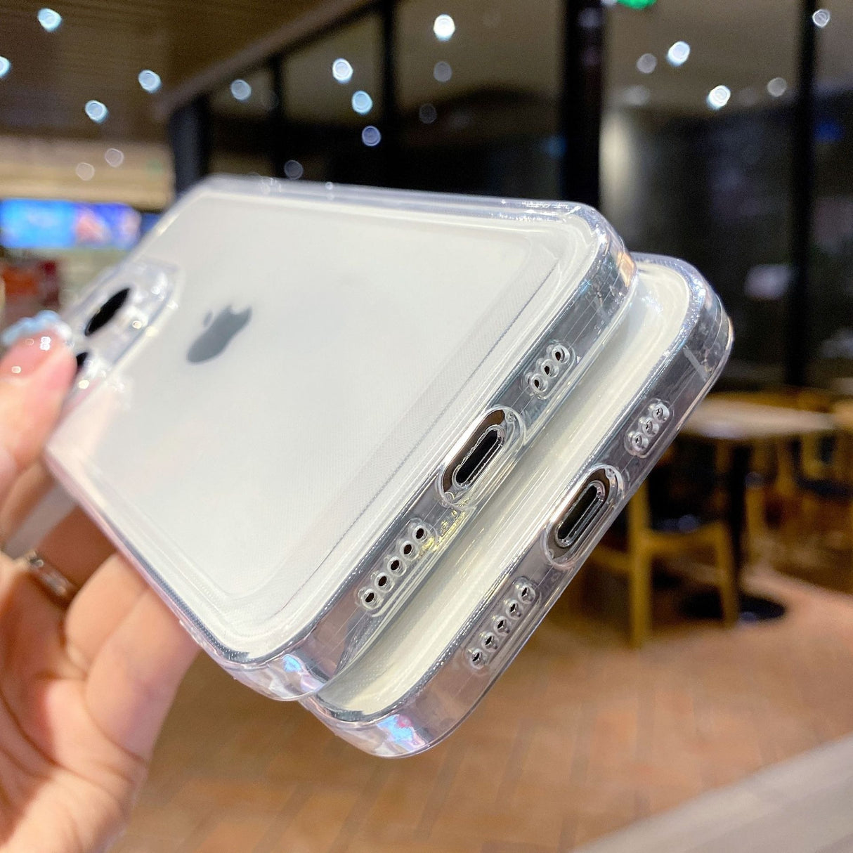 Suitable for Apple 13pro space transparent phone case iPhone 16 anti drop all inclusive 14 hole straight edge protective cover - V.I.P Digital Presence