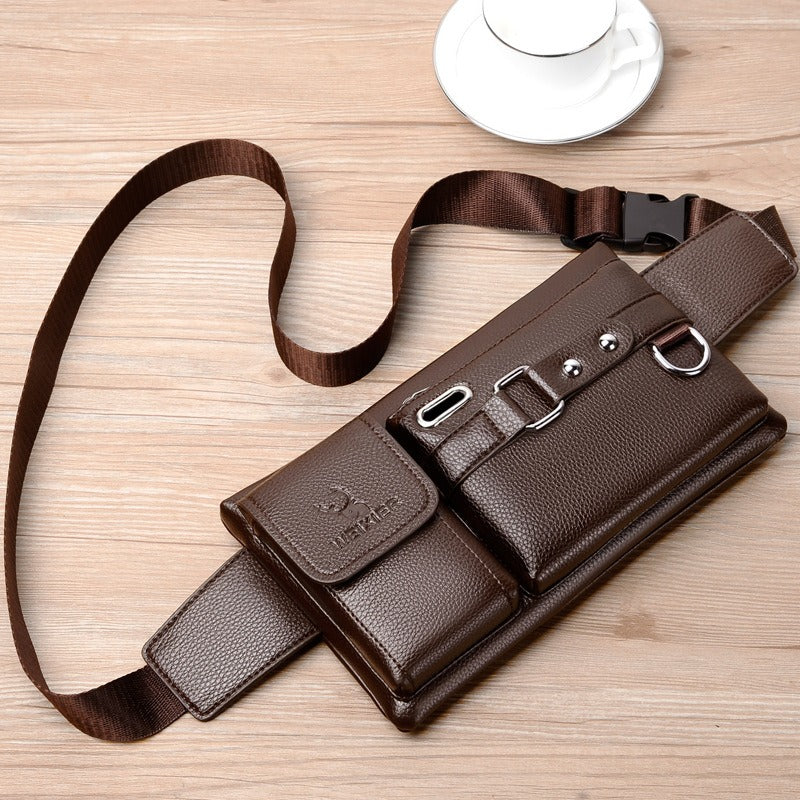 Men's Sports Waist Bag Multi Functional Outdoor Waist Bag PU Messenger Bag Riding Waist Bag - V.I.P Digital Presence