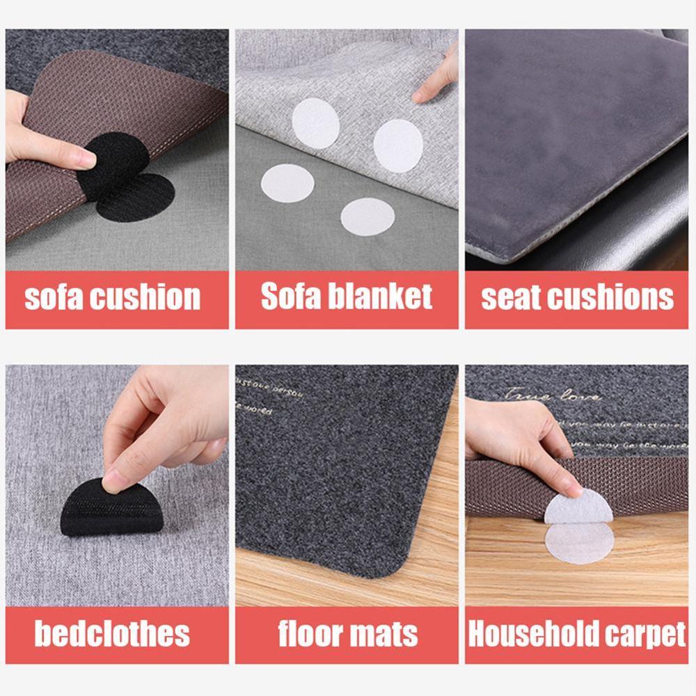 5 pares de almohadillas adhesivas de doble cara, redondas y fijas, para manualidades, ropa de cama, sofás y alfombras, antideslizantes.