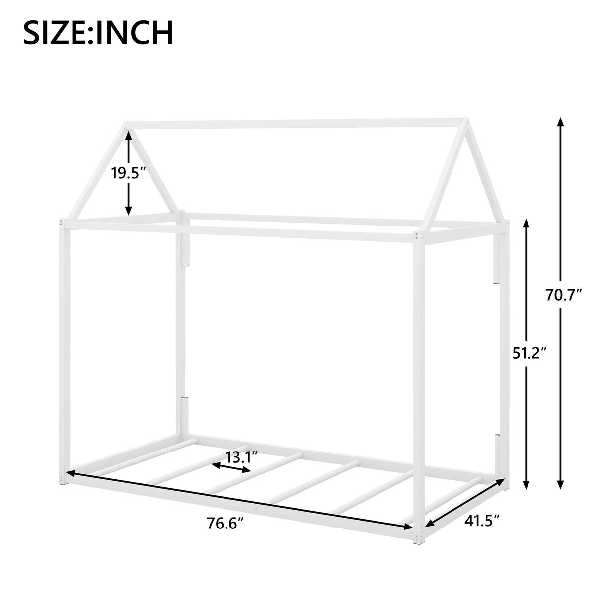 Metal House Shape Platform Bed twin