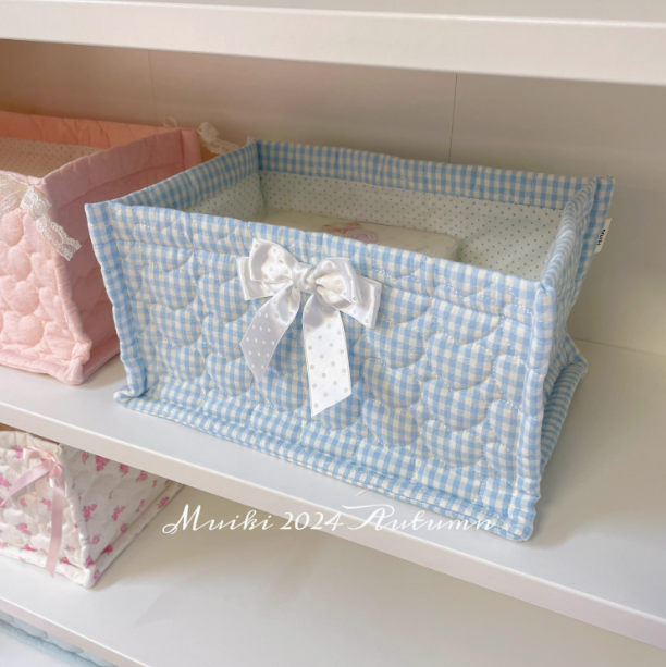 Quilted ins storage basket desktop good item storage cute storage frame - V.I.P Digital Presence