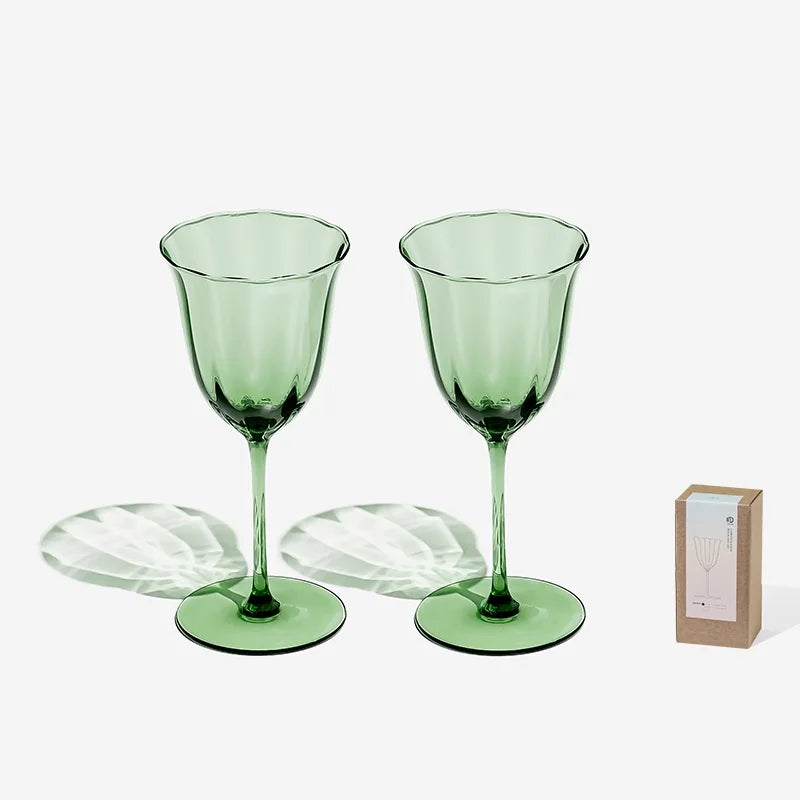 Vintage Green Red Wine Cup Glass Goblet Champagne Cup Cocktail Martini Glass Home Drinking Utensils Crystal Cup - V.I.P Digital Presence