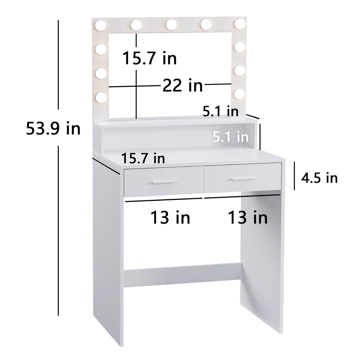 Makeup Vanity Desk with Mirror & Light - V.I.P Digital Presence