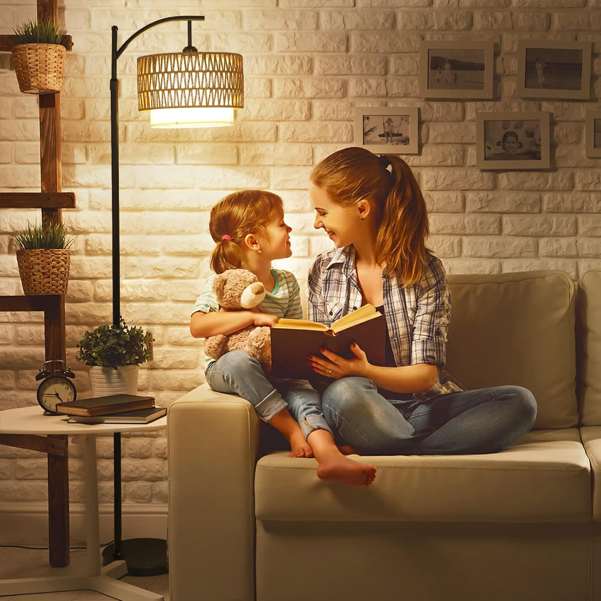 Arc Floor Lamp for Living Room with 3 Color Temperatures, Farmhouse Floor Lamps with Remote & Dimmable Bulb Office - V.I.P Digital Presence