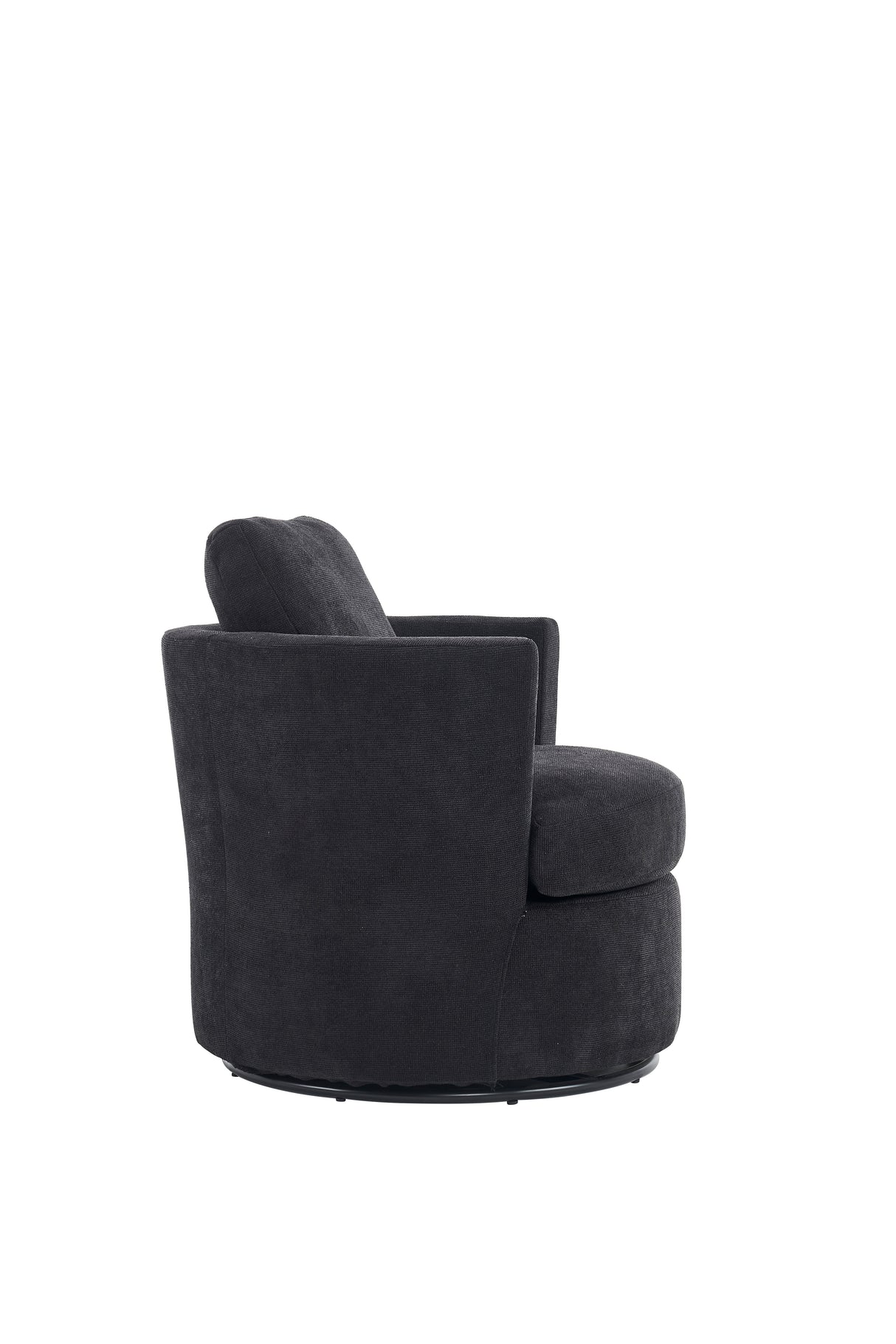Rotating bucket chair living room comfortable circular sofa chair 360 degree rotating bucket chair armchair (black) - V.I.P Digital Presence