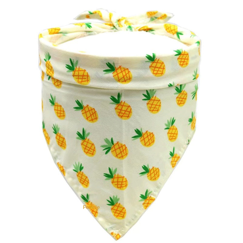 Pet Accessories Summer Pet Drool Towel Fruit Style Pet Scarf Pure Cotton Dog Triangle Scarf - V.I.P Digital Presence