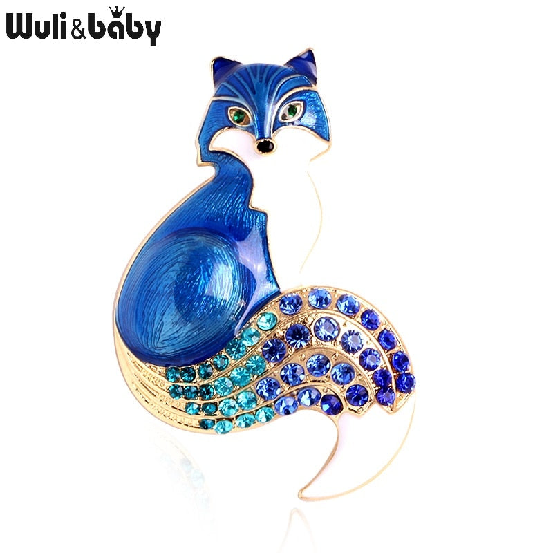 Wuli&baby Rhinestone Enamel Fox Brooches For Women Animal Party Causal Brooch Pins Gifts - V.I.P Digital Presence