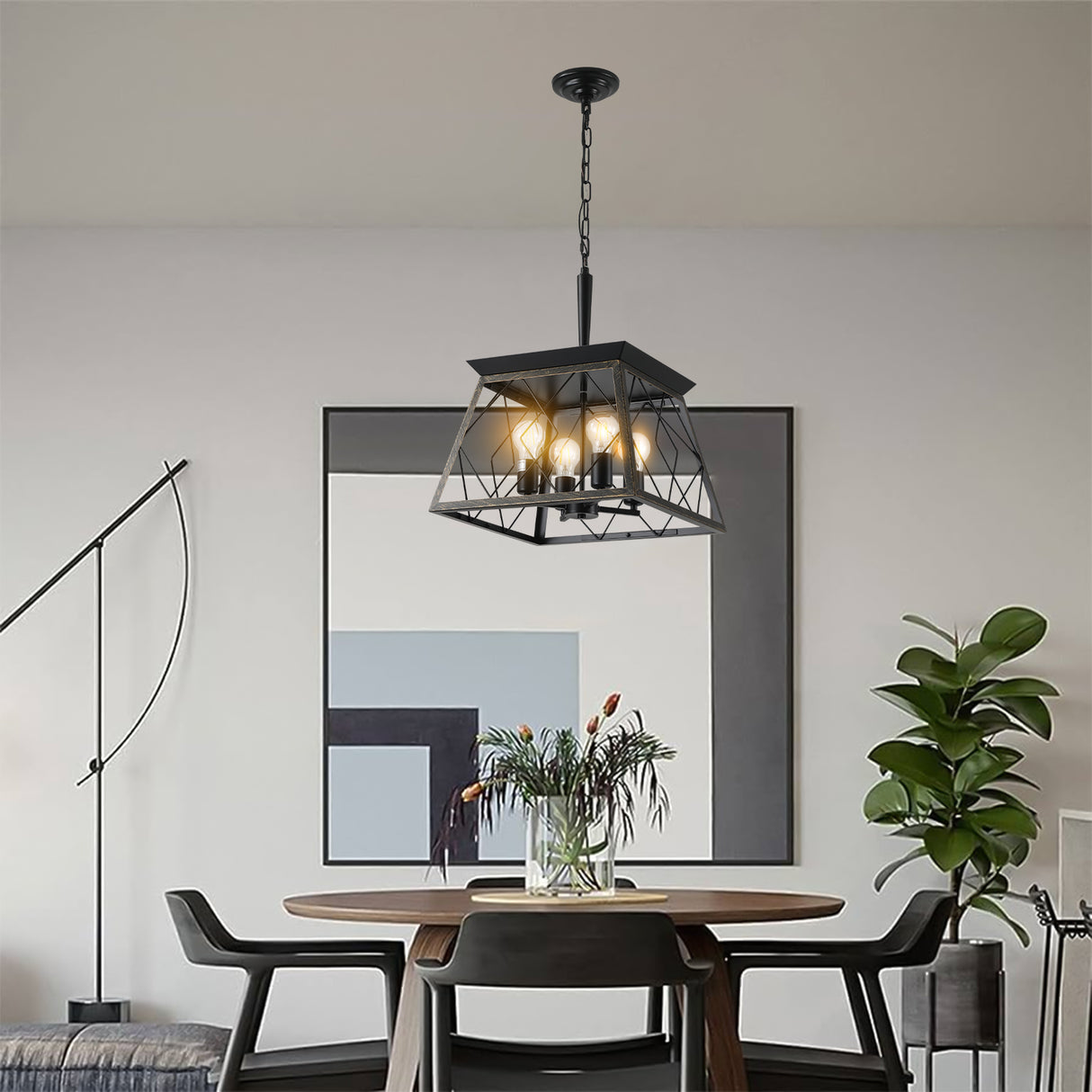 Farmhouse Chandelier 4-Light Vintage Antique Chandeliers Light Fixture For Kitchen Dining Room Living Room(No Bulbs) - V.I.P Digital Presence