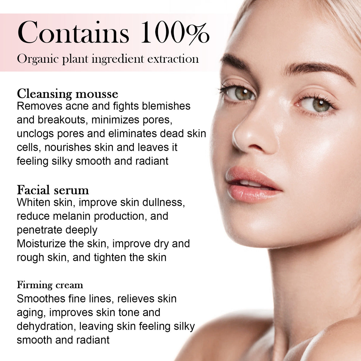 Set de crema hidratante facial 5 en 1: hidratación profunda, blanqueamiento, aclarado y reafirmación de la piel.