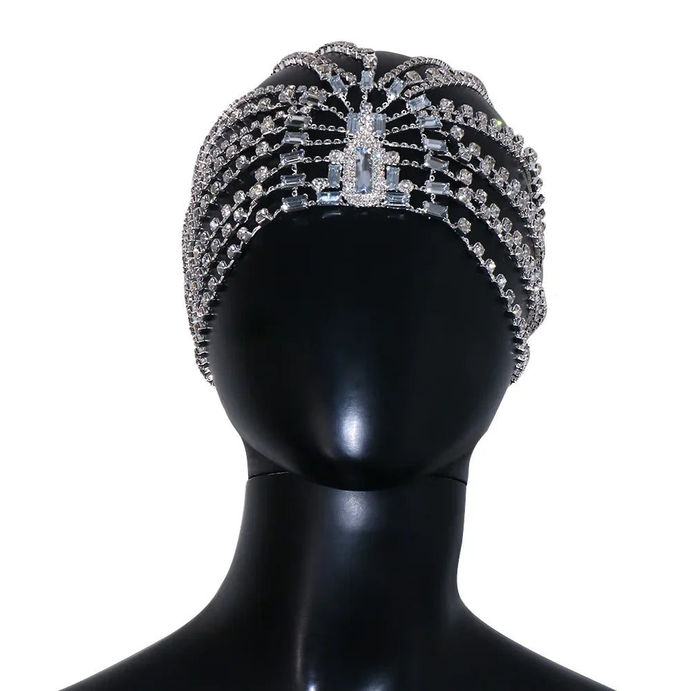 Rhinestone Bridal Headband Hat Forehead Hair Accessories Fashion Jewelry Wedding Crystal Head Chain Women Headpiece Gifts - V.I.P Digital Presence