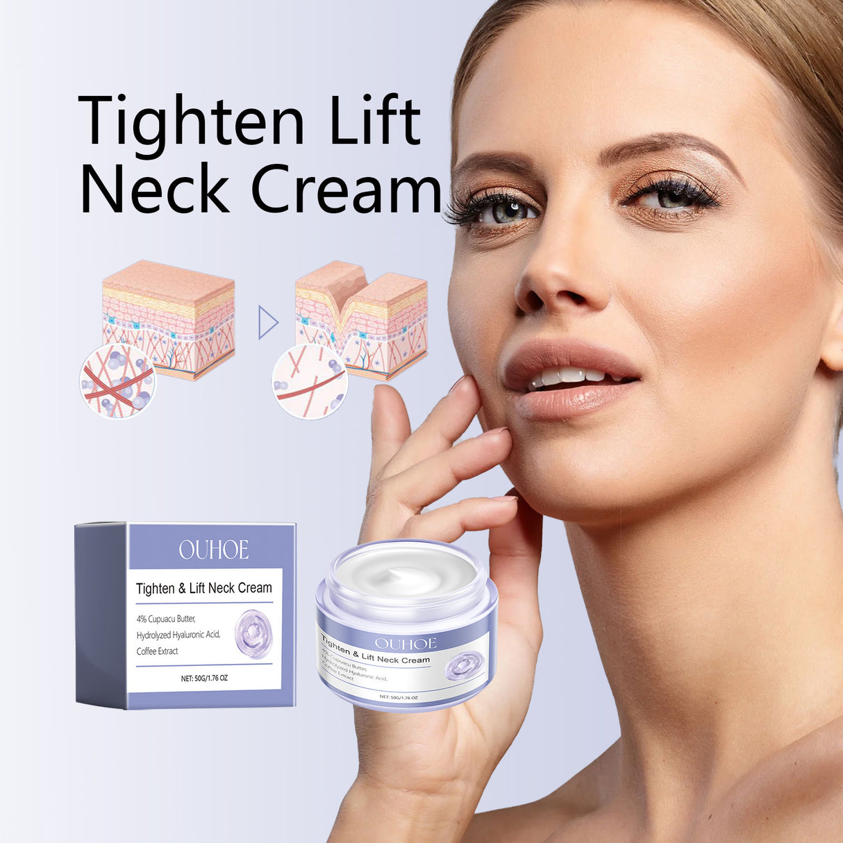 Ouhoe Neck Firming Cream, Gently Nourishes Wrinkles, Improves Skin Elasticity, Moistens And Moisturizes Neck Repair Cream - V.I.P Digital Presence