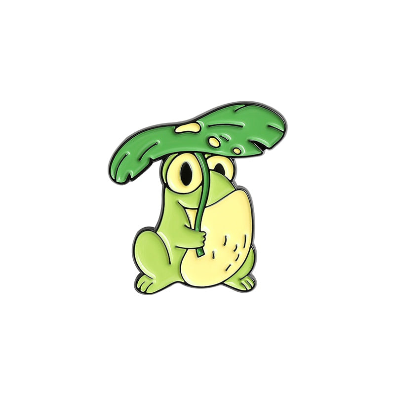 Quack Quack Enamel Pin Custom Frog Lotus Leaf Brooches Bag Lapel Pin Cartoon Animal Badge Jewelry Gift for Kids Friends - V.I.P Digital Presence