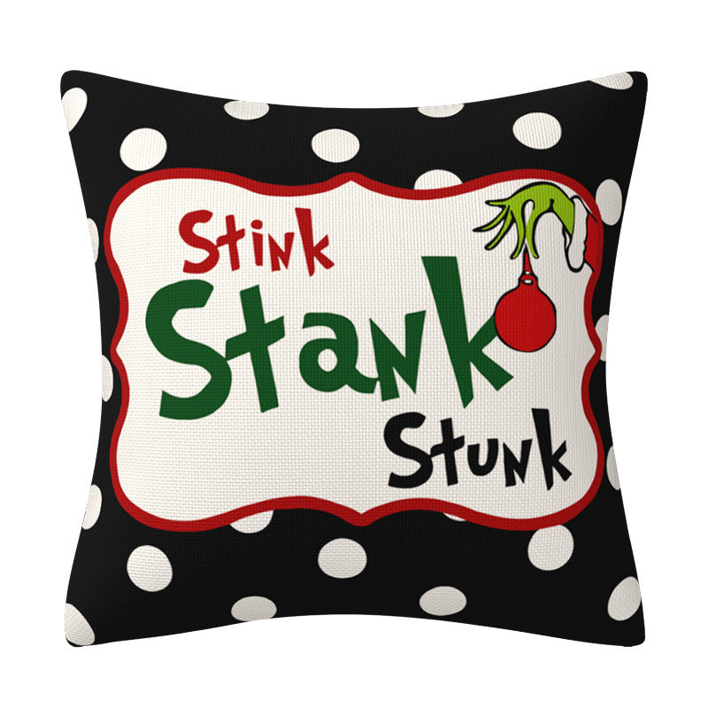 Grinch Christmas Pillow Cover Amazon Home Christmas Decoration Cushion Sofa Pillowcase - V.I.P Digital Presence