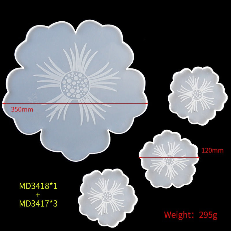 Drip Glue Mold Diy Flower Cherry Blossom Coaster Mold Petal Resin Tray Tea Tray Set Fruit Tray Silicone Mold - V.I.P Digital Presence