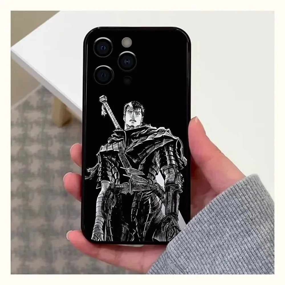 Funda de anime GutsrkiPhone para el nuevo SE 15 en negro