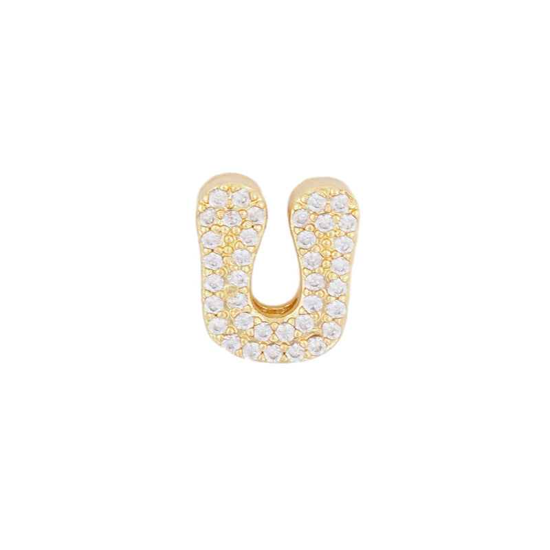 Fashion English 26 letter single pendant gold DIY bracelet necklace accessories - V.I.P Digital Presence