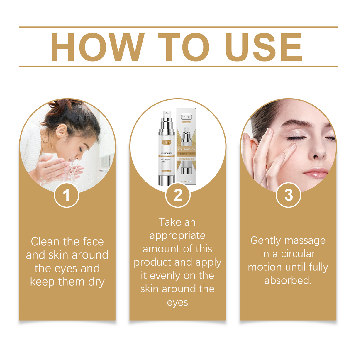 Suero para ojos: delicado, humectante, suave, hidratante y reparador para la piel del contorno de ojos.