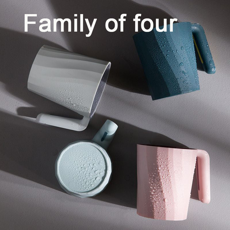 Creative Simple Mouthwash Cup INS Striped Non-Slip Water Cup Double-Layer Plastic Handle Thread Couple Mouthwash Toothbrush Cup - V.I.P Digital Presence