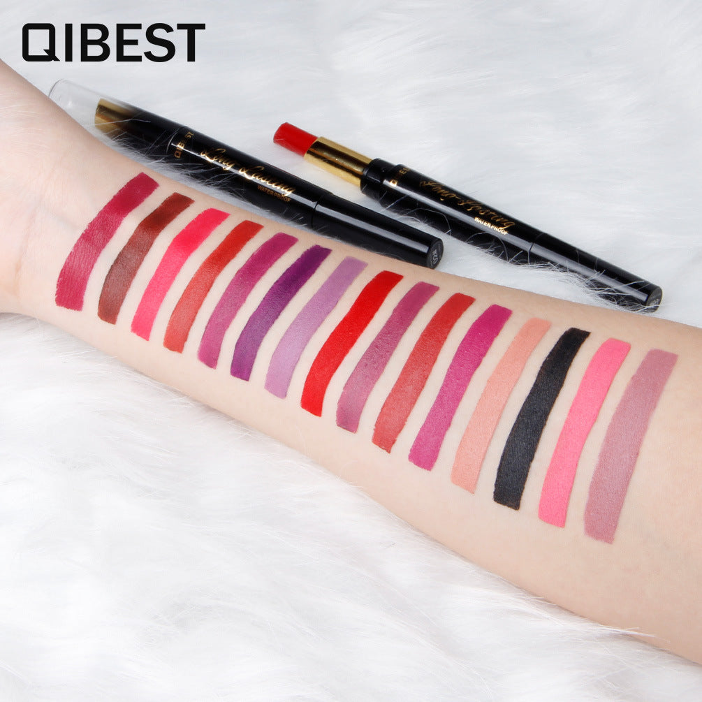 QIBEST Double-Ended Lipstick Pen Moisturizing Matte Matte Lipstick + Lip Liner Rotating Lip Liner - V.I.P Digital Presence