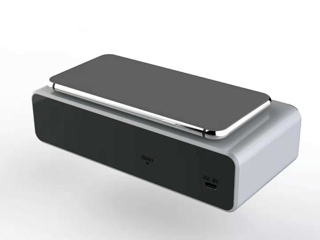 Temperature gauge wireless charging multifunctional desktop time clock mirror LED digital display wireless - V.I.P Digital Presence