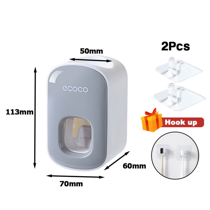 Automatic Toothpaste Dispenser Squeezers Toothpaste Tooth Dust-proof Toothbrush Holder Wall Mount Stand Bathroom Accessories Set - V.I.P Digital Presence