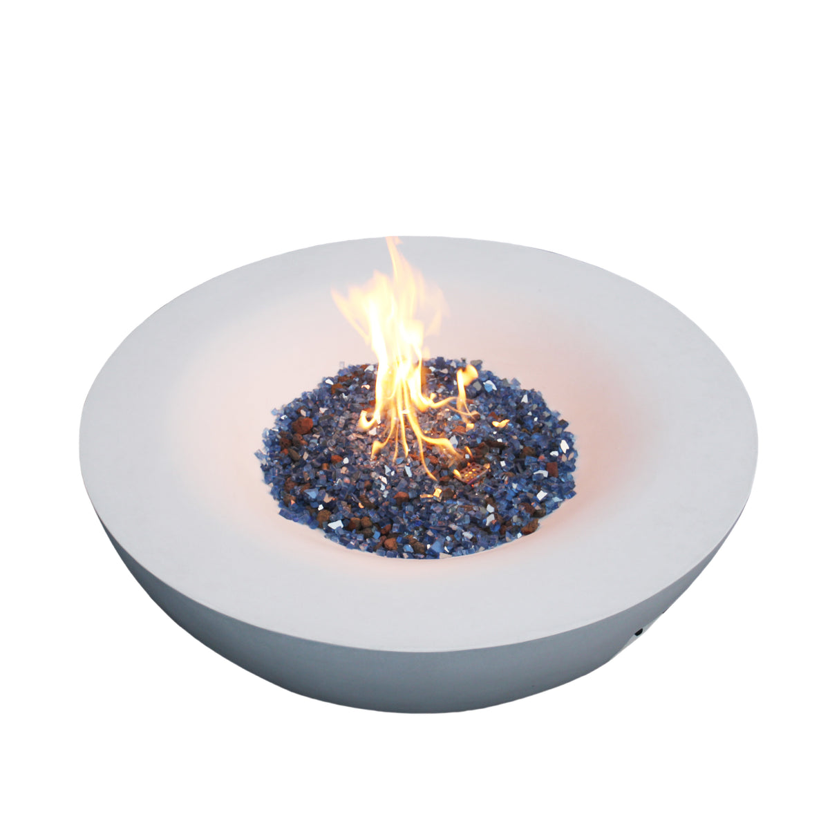 42 Inch Outdoor Concrete Propane gas Fire Pit bowl in Antique white color - V.I.P Digital Presence