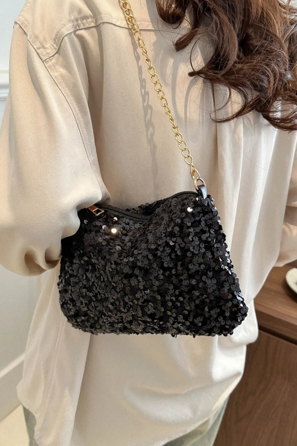 Sequin Removable Strap Shoulder Bag - V.I.P Digital Presence