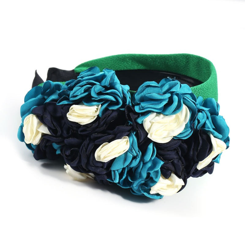 Fashionable design side three-dimensional flower handmade fabric headband headband - V.I.P Digital Presence