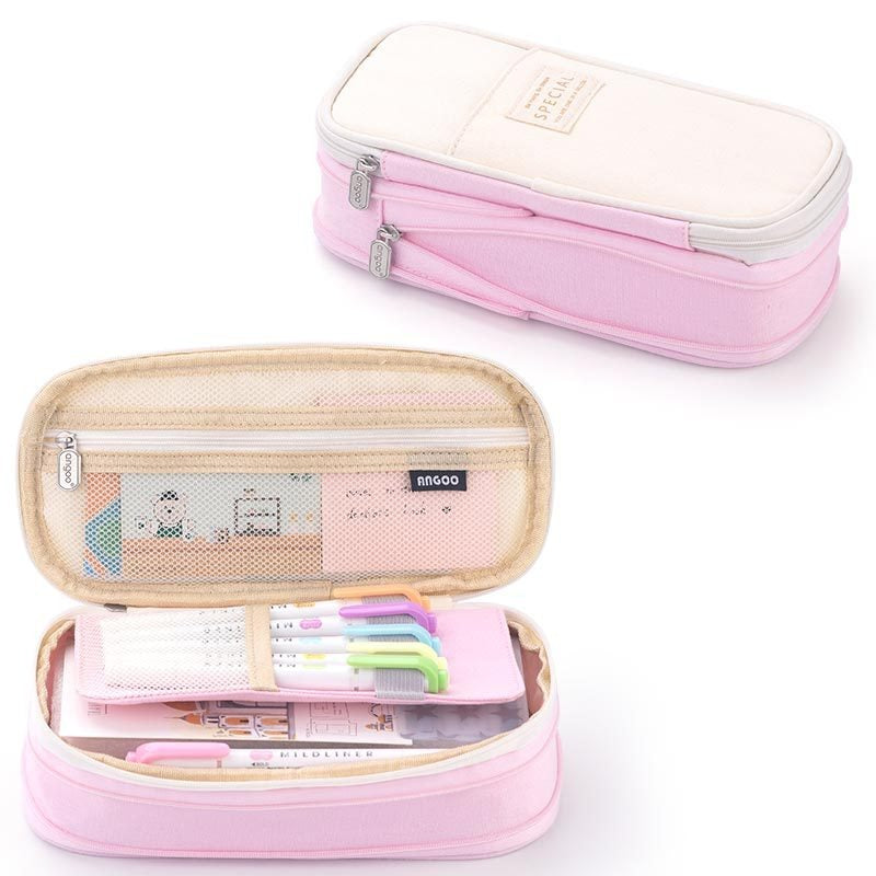Macaron color block can transform into a large capacity upgraded pencil case stationery - V.I.P Digital Presence