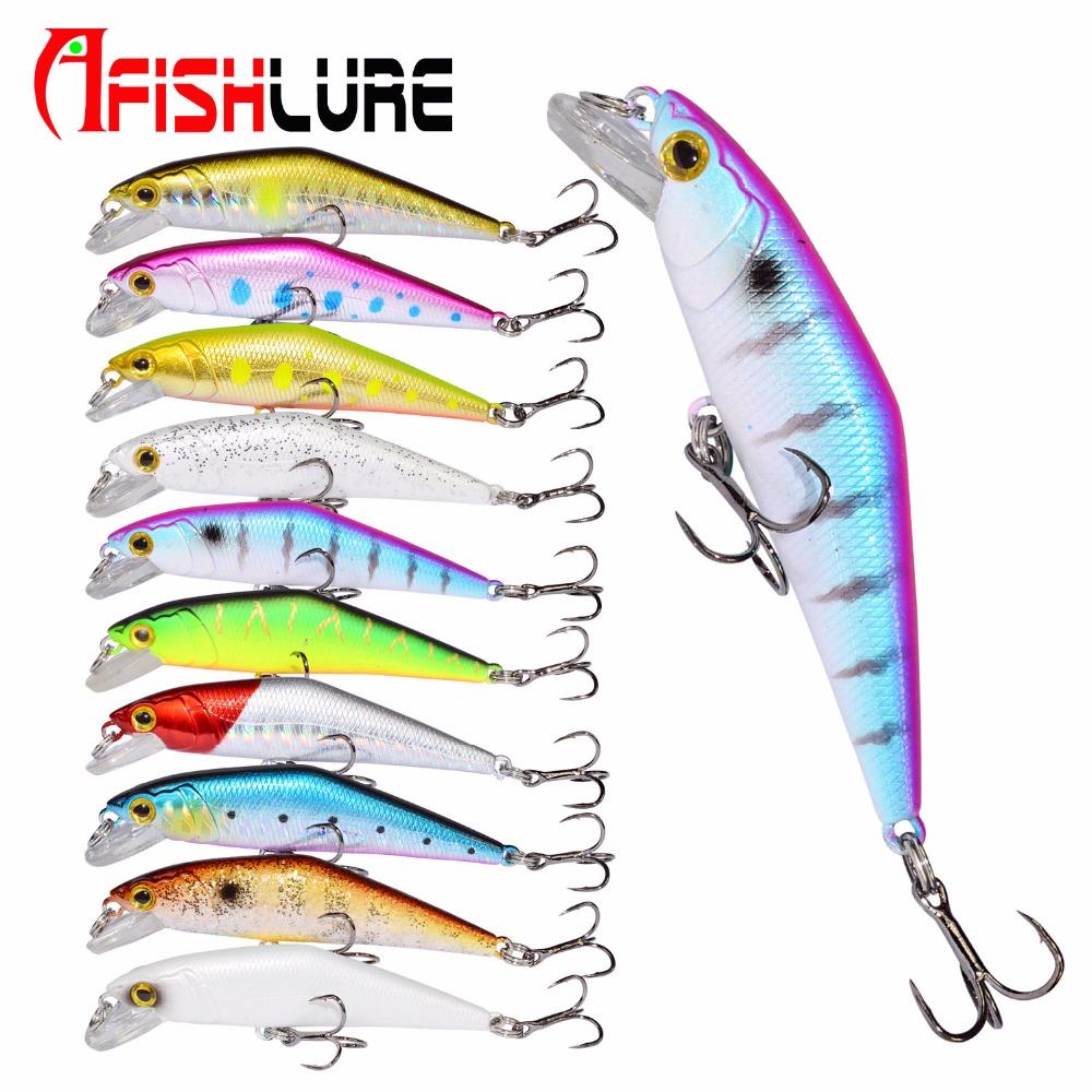 Señuelo de pesca de trucha AFISHLURE Bass Wobblers 66 mm/8 g Minnow Hard Baits Iscas Artificial Pesca Leurre