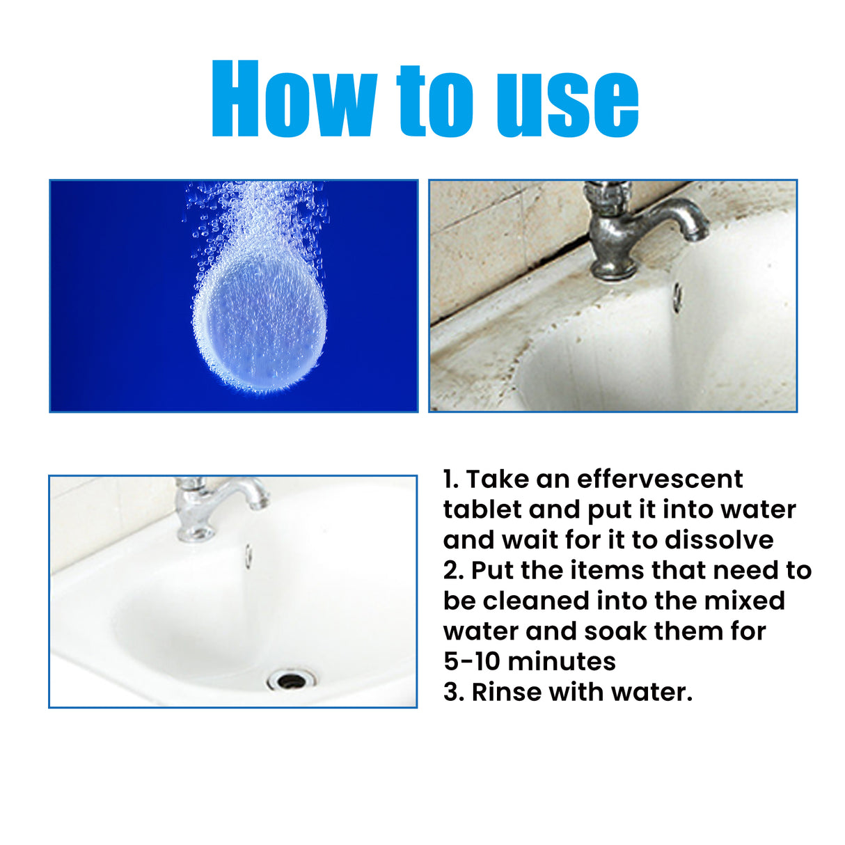 Multisurface Cleaning Tablets, Toilet Deodorant Wash Sink Toilet Stain Cleaning Effervescent Tablet - V.I.P Digital Presence