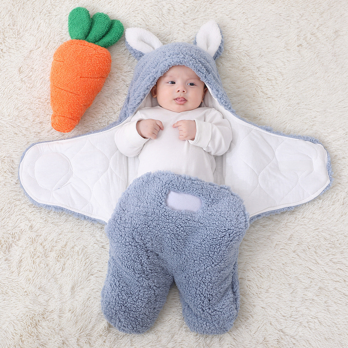Productos para madres e hijos, edredón de terciopelo de cordero para recién nacidos, edredón para bebé, saco de dormir grueso con piernas divididas para otoño e invierno, edredón para bebé