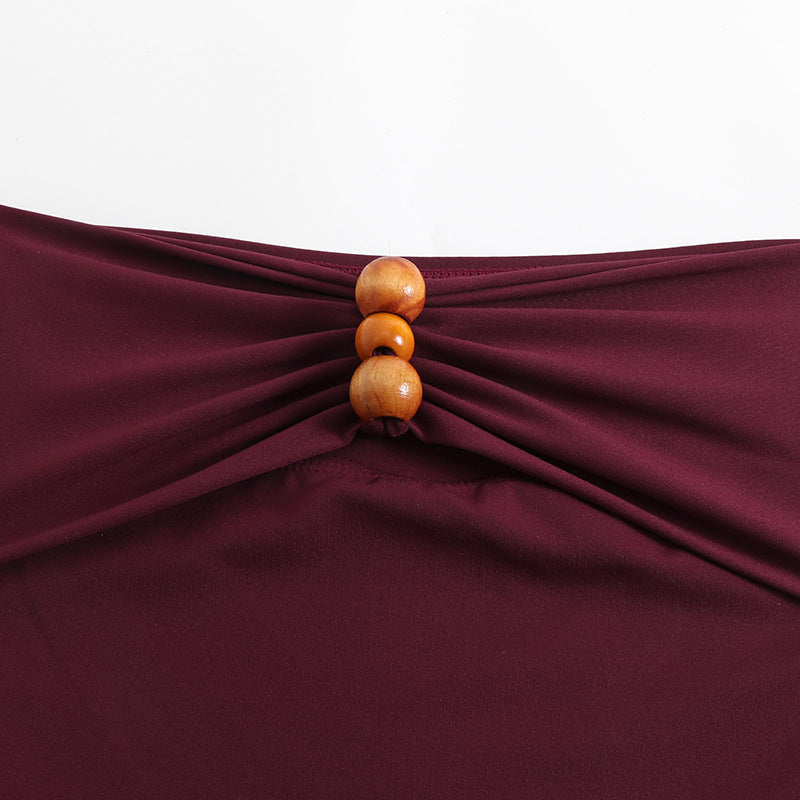 Strap decoration hollow neck hanging strap one-piece swimsuit women's long skirt set - V.I.P Digital Presence