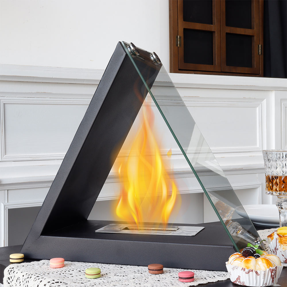 Desktop Triangle Alcohol Burning True Fire Fireplace Portable Viewing Heating Pit Outdoor Portable - V.I.P Digital Presence