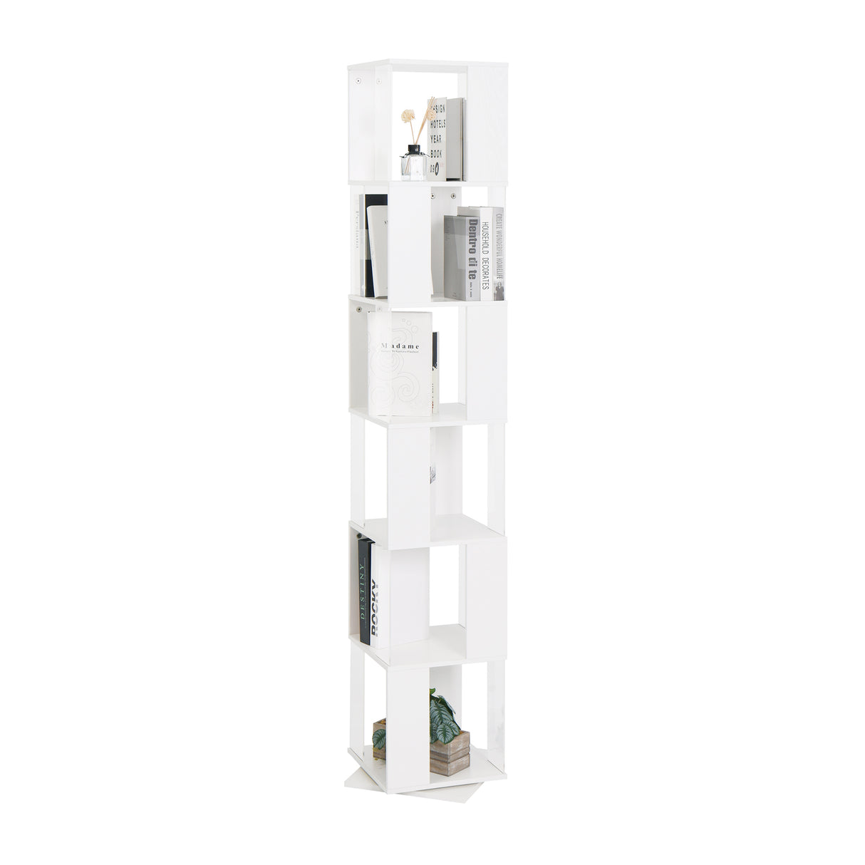 6-layer rotating acrylic board simple bookshelf, multi-functional creative bookshelf for students in the living room - V.I.P Digital Presence