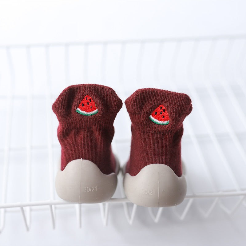 Autumn New Soft Sole Baby Walking Shoes Knitted Embroidered Baby Floor Socks Shoes Avocado Children's Socks - V.I.P Digital Presence