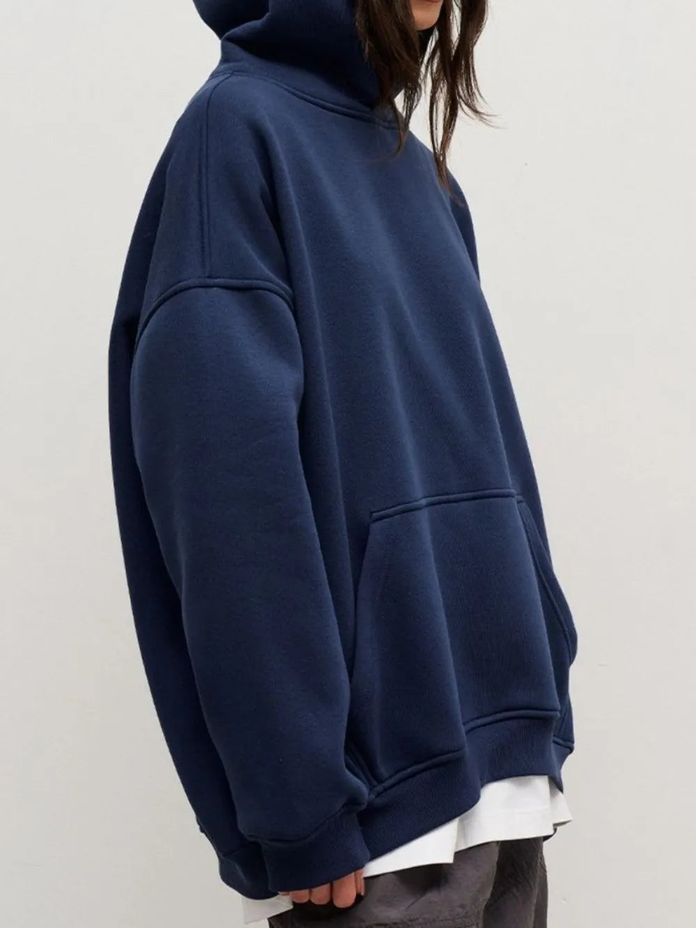 Pocketed Dropped Shoulder Long Sleeve Hoodie - V.I.P Digital Presence
