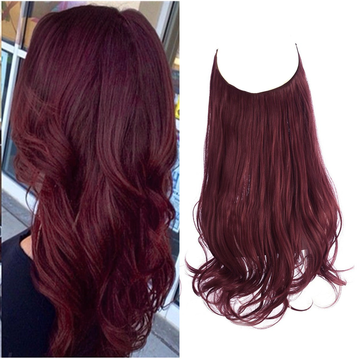 European And American Wig Piece Female Fishline Hair Extension Piece Chemical Fiber Matte High Temperature Silk Long Curly Human Hair - V.I.P Digital Presence