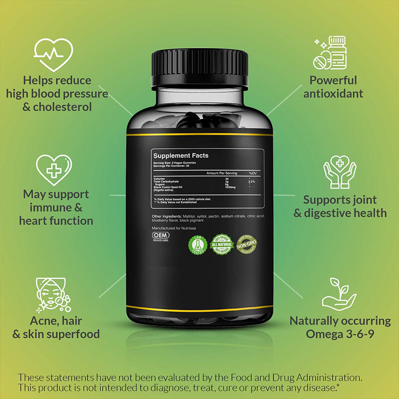Black seed oil gummies hair gummies - V.I.P Digital Presence